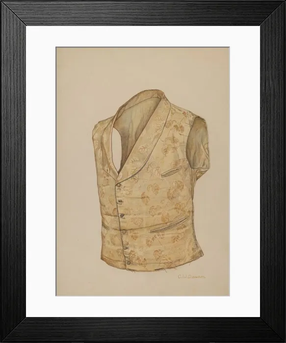 Framed Print : Waistcoat, c. 1941. Creator: Clarence W Dawson Framed Print : Waistcoat, c. 1941. Creator: Clarence W Dawson