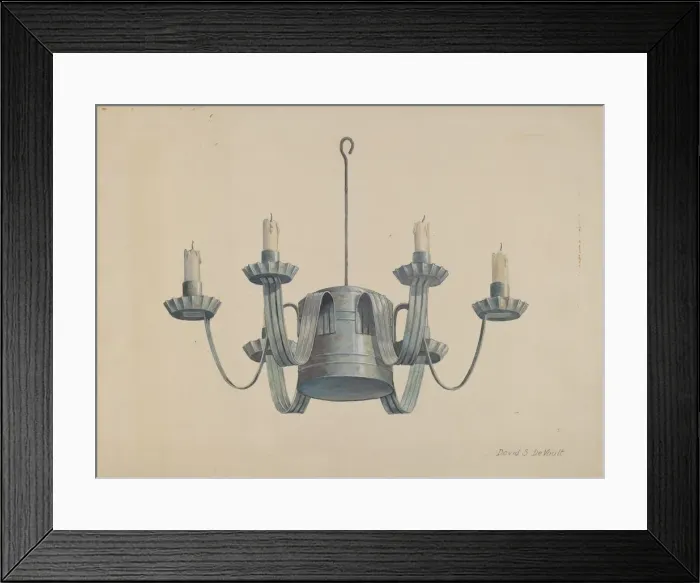 Framed Print : Tole Candle Wall Bracket, c. 1940. Creator: Davids De Vault Framed Print : Tole Candle Wall Bracket, c. 1940. Creator: Davids De Vault