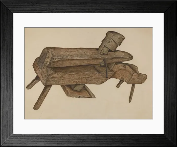 Framed Print : Shaving Horse, c. 1938. Creator: Clarence W Dawson Framed Print : Shaving Horse, c. 1938. Creator: Clarence W Dawson