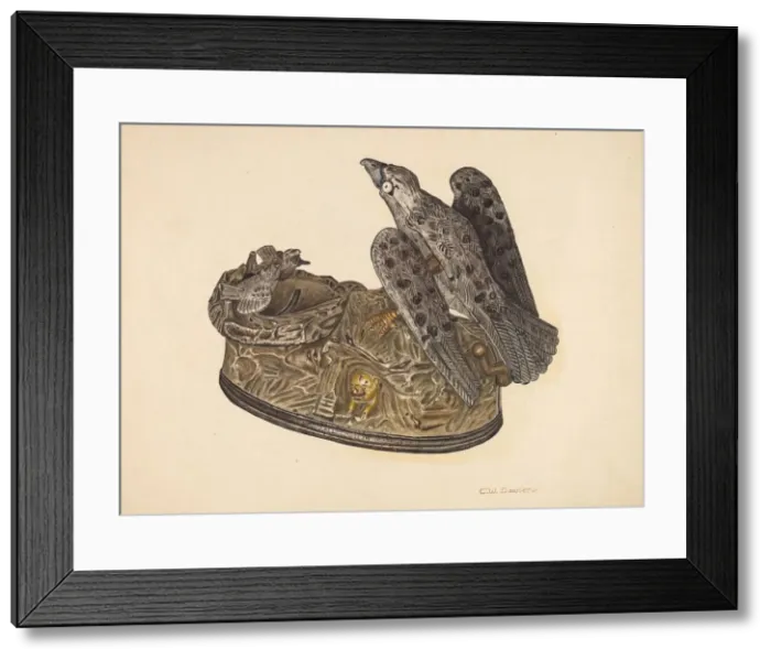 Framed Print : Toy Bank: Eagle, c. 1940. Creator: Clarence W Dawson Framed Print : Toy Bank: Eagle, c. 1940. Creator: Clarence W Dawson
