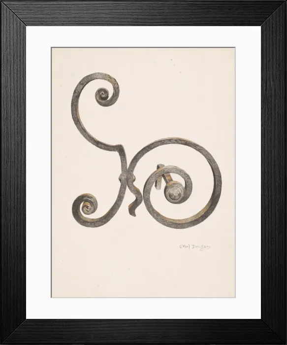 Framed Print : Andirons, c. 1939. Creator: Ethel Dougan Framed Print : Andirons, c. 1939. Creator: Ethel Dougan