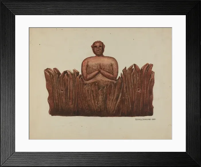 Framed Print : Carving Soul in Purgatory, 1938. Creator: Ethel Dougan Framed Print : Carving Soul in Purgatory, 1938. Creator: Ethel Dougan