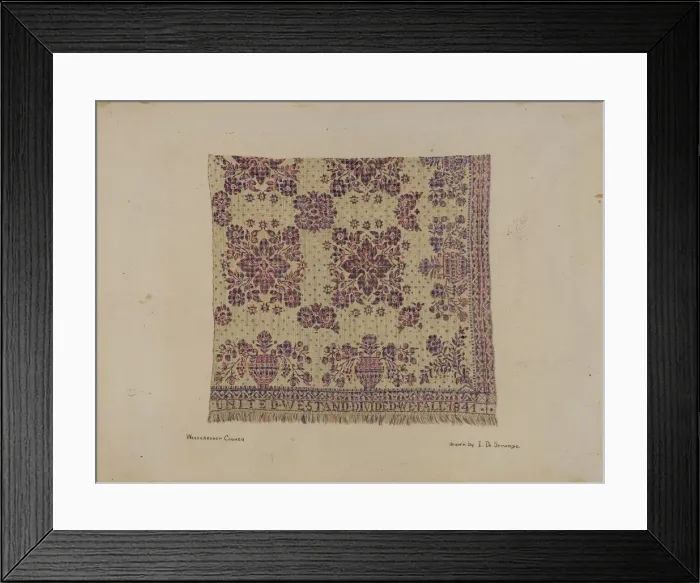 Framed Print : Quilt, c. 1936. Creator: Isabelle De Strange Framed Print : Quilt, c. 1936. Creator: Isabelle De Strange