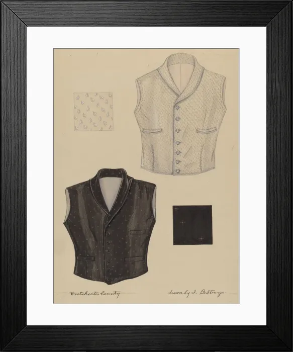 Framed Print : Waistcoats, c. 1936. Creator: Isabelle De Strange Framed Print : Waistcoats, c. 1936. Creator: Isabelle De Strange