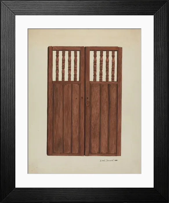 Framed Print : Doors to Baptistry - Mission San Juan Bautista, 1938. Creator: Ethel Dougan Framed Print : Doors to Baptistry - Mission San Juan Bautista, 1938. Creator: Ethel Dougan