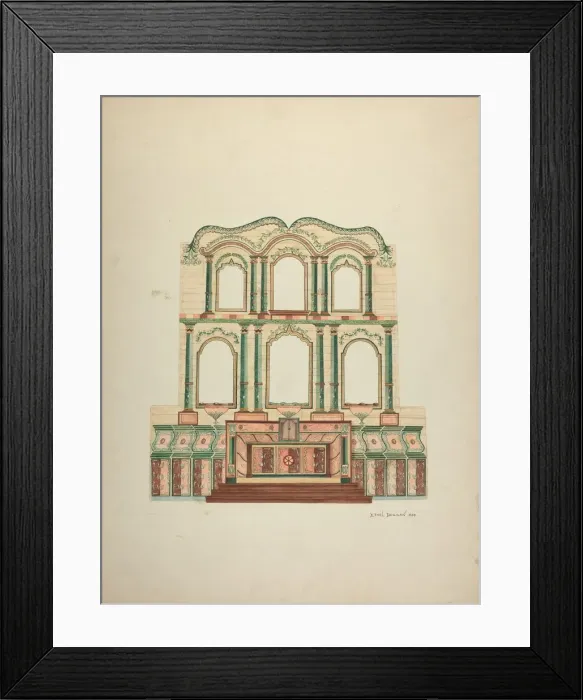 Framed Print : Reredos-Mission San Juan Bautista, 1938. Creator: Ethel Dougan Framed Print : Reredos-Mission San Juan Bautista, 1938. Creator: Ethel Dougan