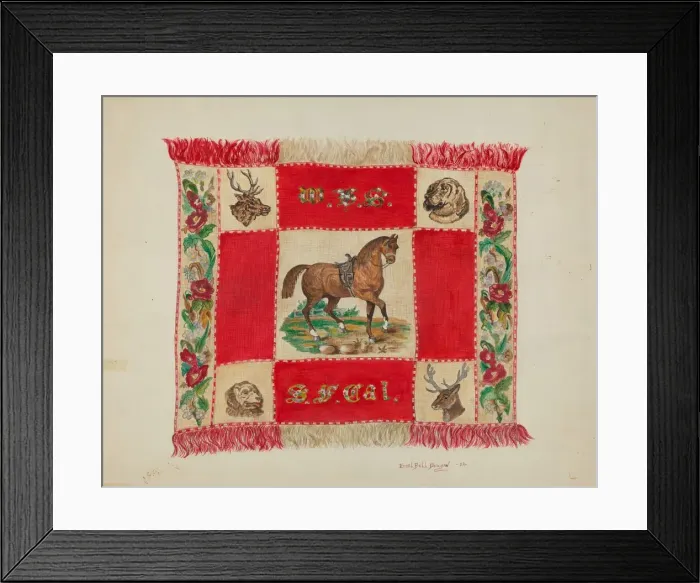 Framed Print : Afghan (detail), c. 1937. Creator: Ethel Dougan Framed Print : Afghan (detail), c. 1937. Creator: Ethel Dougan