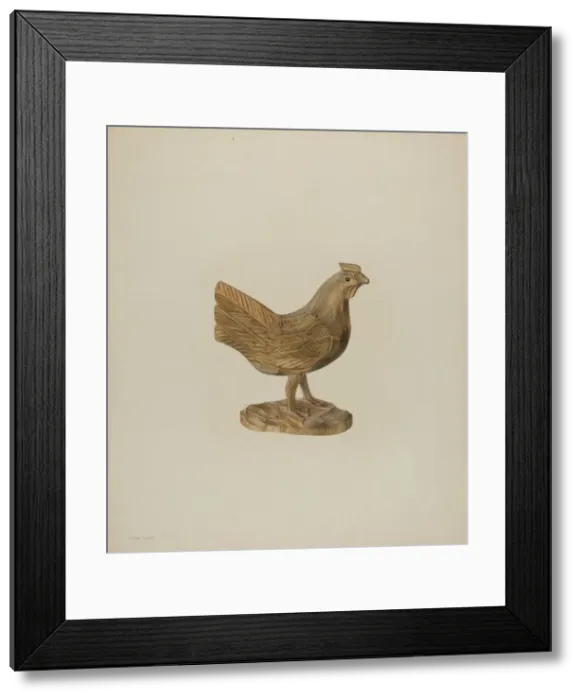 Framed Print : Pa. German Toy Hen, c. 1939. Creator: Hester Duany Framed Print : Pa. German Toy Hen, c. 1939. Creator: Hester Duany