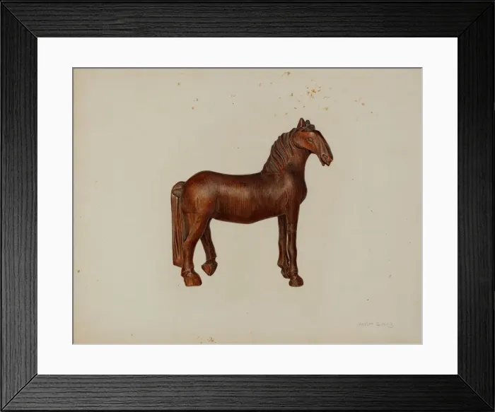 Framed Print : Carved Toy Horse, 1935 / 1942. Creator: Hester Duany Framed Print : Carved Toy Horse, 1935 / 1942. Creator: Hester Duany