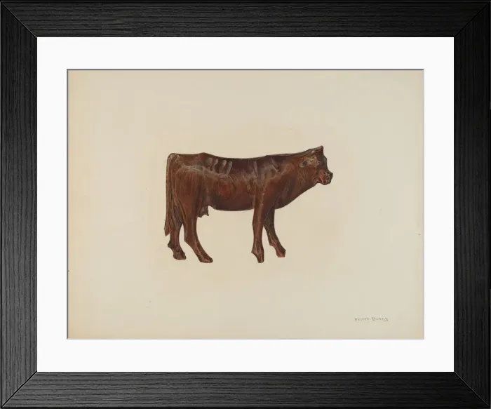 Framed Print : Toy Cow, c. 1940. Creator: Hester Duany Framed Print : Toy Cow, c. 1940. Creator: Hester Duany