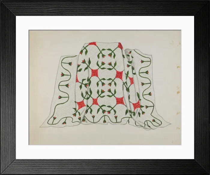 Framed Print : Patchwork Quilt, c. 1936. Creator: Ellen Duncan Framed Print : Patchwork Quilt, c. 1936. Creator: Ellen Duncan
