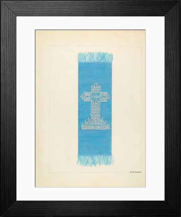 Framed Print : Bookmark with Design of Cardboard, c. 1937. Creator: Ellen Duncan Framed Print : Bookmark with Design of Cardboard, c. 1937. Creator: Ellen Duncan