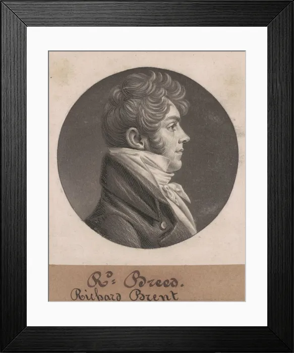 Framed Print : Richard Brent, 1803. Creator: Charles Balthazar Julien Fevret de Saint-Memin Framed Print : Richard Brent, 1803. Creator: Charles Balthazar Julien Fevret de Saint-Memin