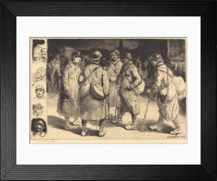 Framed Print : Soldiers on Leave - Night Scene (Permissionnaires - Effet de Nuit), 1916 Framed Print : Soldiers on Leave - Night Scene (Permissionnaires - Effet de Nuit), 1916