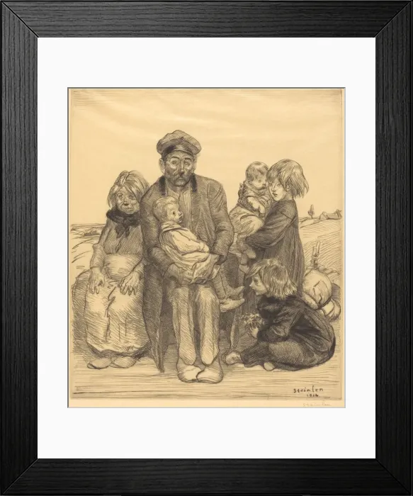 Framed Print : Poor People (Les pauvres gens), 1914. Creator: Theophile Alexandre Steinlen Framed Print : Poor People (Les pauvres gens), 1914. Creator: Theophile Alexandre Steinlen