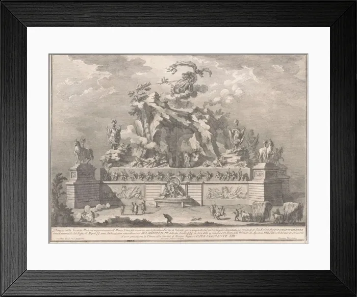 Framed Print : The Seconda Macchina for the Chinea of 1767: Mount Etna with the Forge of Vulcan, 1767 Framed Print : The Seconda Macchina for the Chinea of 1767: Mount Etna with the Forge of Vulcan, 1767