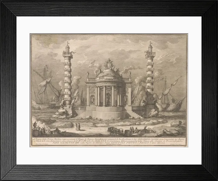 Framed Print : The Prima Macchina for the Chinea of 1760: The Temple of Neptune, 1760 Framed Print : The Prima Macchina for the Chinea of 1760: The Temple of Neptune, 1760
