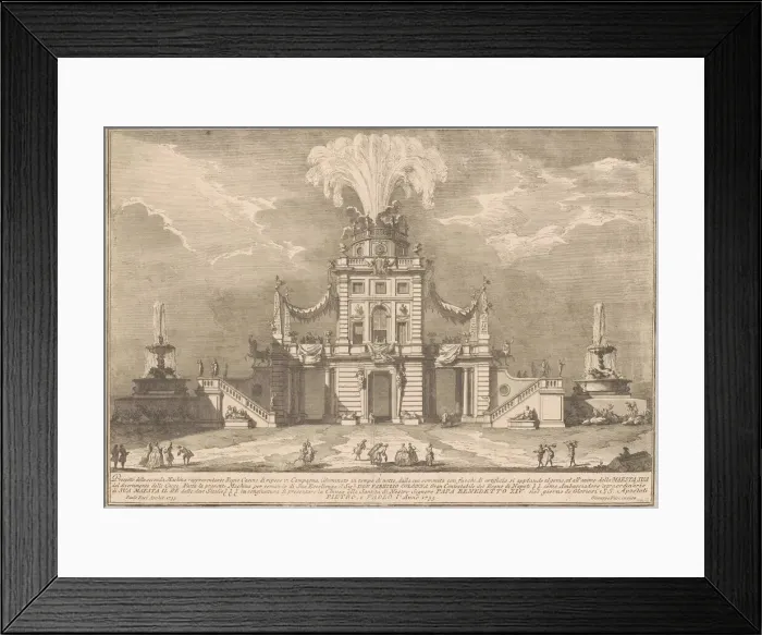 Framed Print : The Seconda Macchina for the Chinea of 1755: A Royal Hunting Lodge, 1755 Framed Print : The Seconda Macchina for the Chinea of 1755: A Royal Hunting Lodge, 1755
