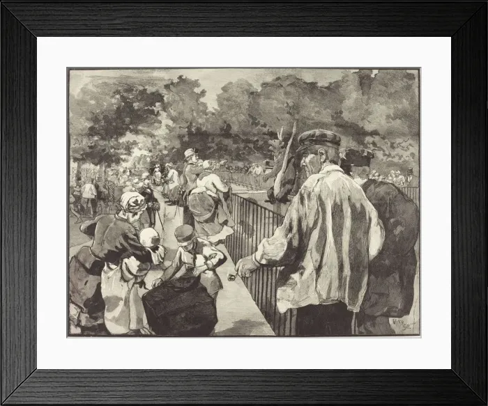 Framed Print : Au Jardin des Plantes, 1889. Creator: Daniel Urrabieta Vierge Framed Print : Au Jardin des Plantes, 1889. Creator: Daniel Urrabieta Vierge