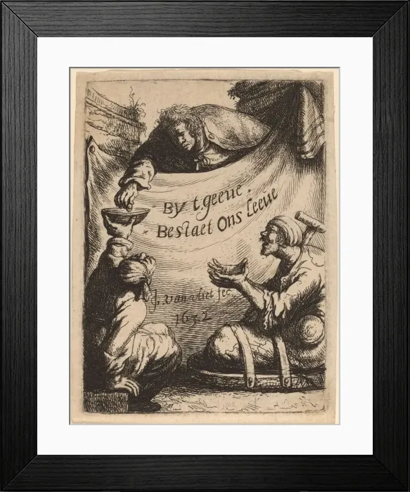 Framed Print : Title Page: Two Cripples Receiving Alms, 1632. Creator: Jan Georg van Vliet Framed Print : Title Page: Two Cripples Receiving Alms, 1632. Creator: Jan Georg van Vliet