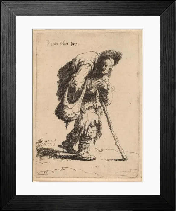 Framed Print : Beggar Carrying a Woman on His Back, 1632. Creator: Jan Georg van Vliet Framed Print : Beggar Carrying a Woman on His Back, 1632. Creator: Jan Georg van Vliet