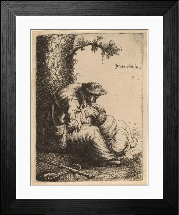 Framed Print : Beggar Woman Fleaing a Boy, 1632. Creator: Jan Georg van Vliet Framed Print : Beggar Woman Fleaing a Boy, 1632. Creator: Jan Georg van Vliet