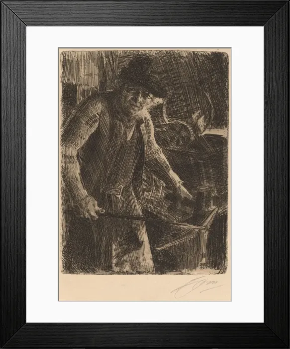 Framed Print : The Master-Smith, 1907. Creator: Anders Leonard Zorn