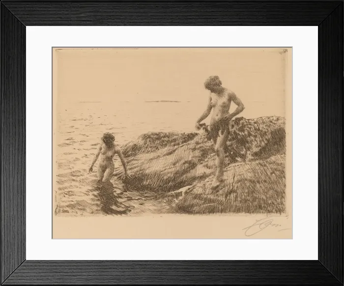 Framed Print : Seaward Skerries, 1913. Creator: Anders Leonard Zorn Framed Print : Seaward Skerries, 1913. Creator: Anders Leonard Zorn