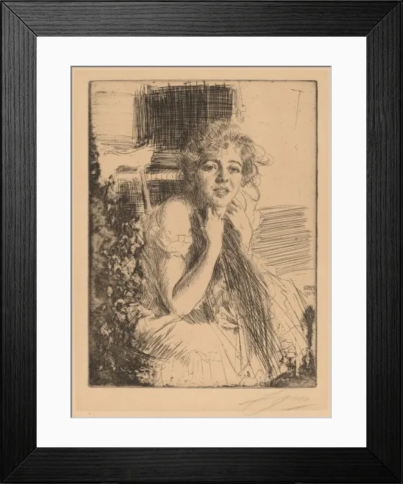 Framed Print : Emma Rasmussen, 1904. Creator: Anders Leonard Zorn Framed Print : Emma Rasmussen, 1904. Creator: Anders Leonard Zorn