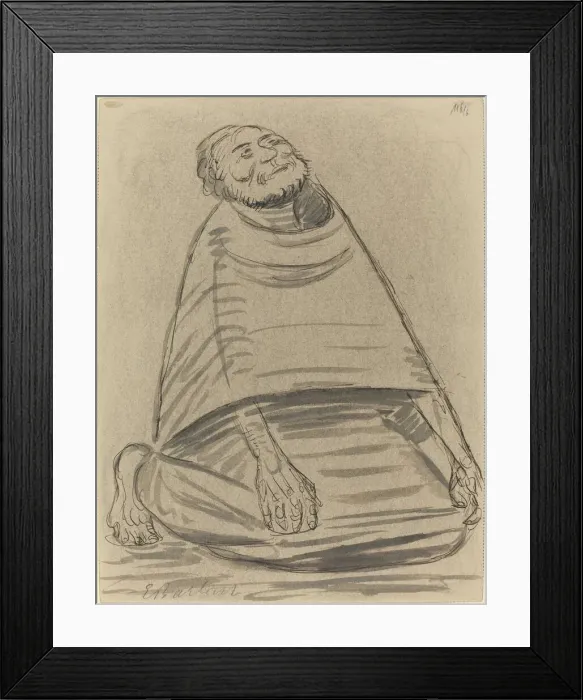 Framed Print : Man Kneeling, 1916. Creator: Ernst Barlach Framed Print : Man Kneeling, 1916. Creator: Ernst Barlach