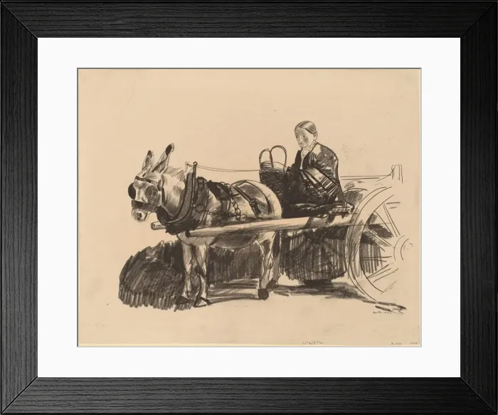 Framed Print : The Donkey Cart, 1922. Creator: George Wesley Bellows Framed Print : The Donkey Cart, 1922. Creator: George Wesley Bellows