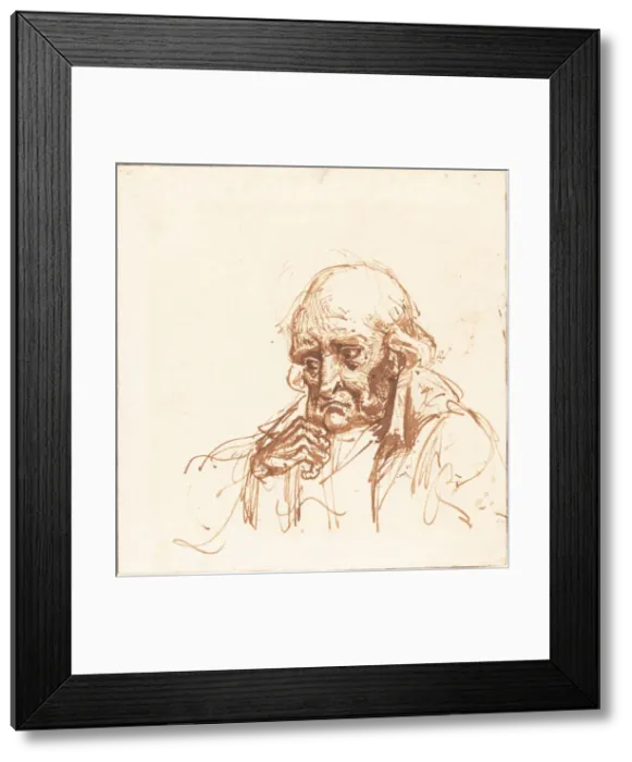 Framed Print : Head of an Old Man, 19th century. Creator: Unknown Framed Print : Head of an Old Man, 19th century. Creator: Unknown