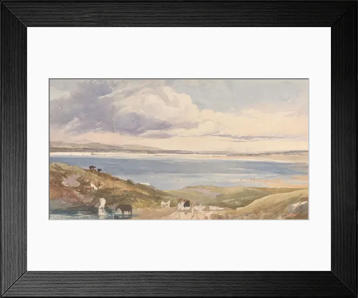 Framed Print : Landscape by the Shore with Road in Foreground. Creator: James Bulwer Framed Print : Landscape by the Shore with Road in Foreground. Creator: James Bulwer