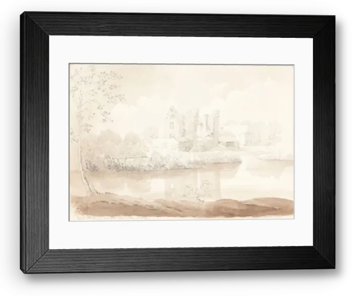 Framed Print : Castle Rheban on the River Barrow, Athy. Creator: James Bulwer Framed Print : Castle Rheban on the River Barrow, Athy. Creator: James Bulwer