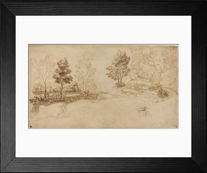 Framed Print : River Landscape. Creator: Unknown Framed Print : River Landscape. Creator: Unknown