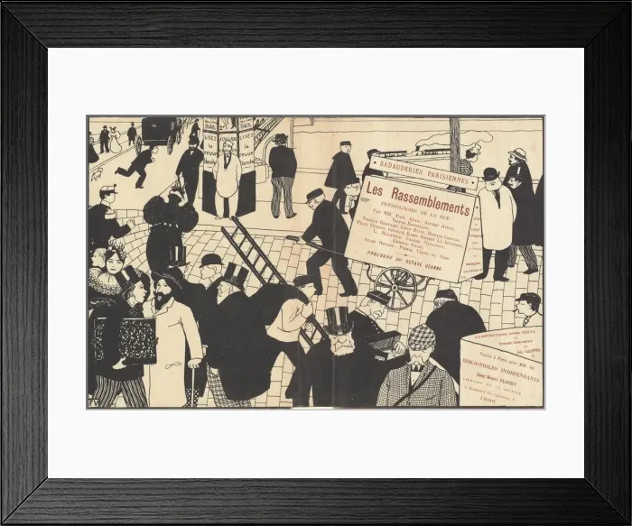 Framed Print : Book jacket for Les Rassemblements, 1896. Creator: Felix Vallotton Framed Print : Book jacket for Les Rassemblements, 1896. Creator: Felix Vallotton