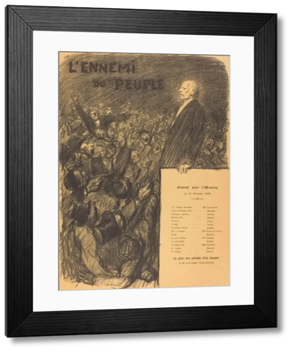 Framed Print : L Ennemi du Peuple, 1899. Creator: Theophile Alexandre Steinlen Framed Print : L Ennemi du Peuple, 1899. Creator: Theophile Alexandre Steinlen