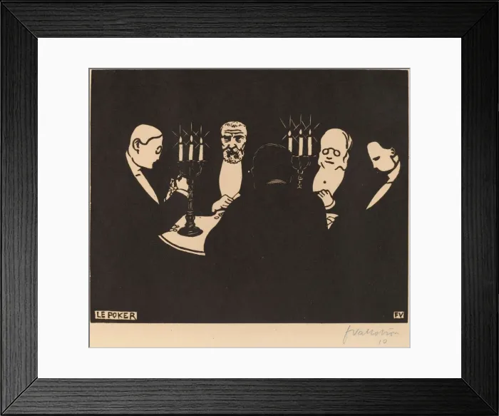 Framed Print : Le Poker (Poker), 1896. Creator: Felix Vallotton Framed Print : Le Poker (Poker), 1896. Creator: Felix Vallotton