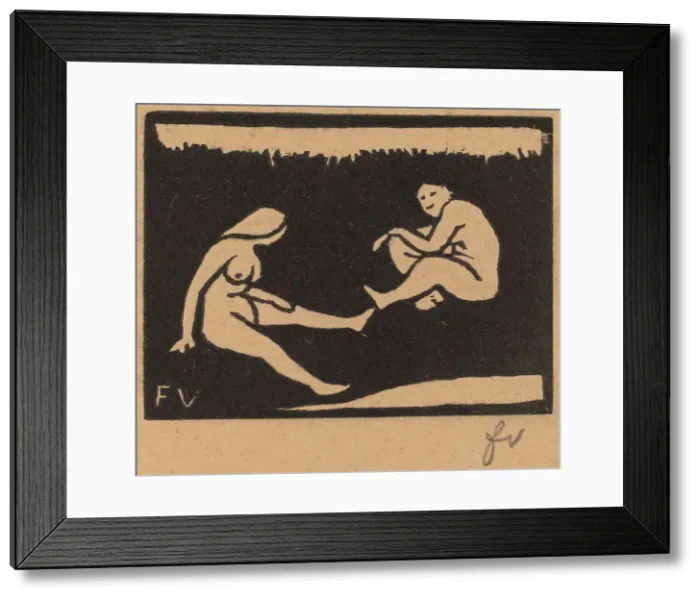 Framed Print : Two Seated Bathers (Deux baigneuses assises), 1893. Creator: Felix Vallotton Framed Print : Two Seated Bathers (Deux baigneuses assises), 1893. Creator: Felix Vallotton
