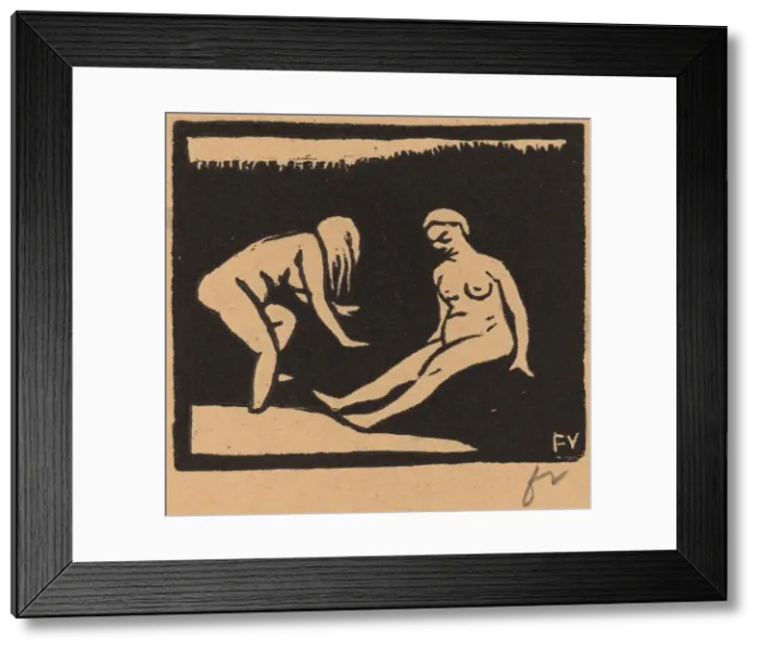 Framed Print : Leaving the Water (La sortie du bain), 1893. Creator: Felix Vallotton Framed Print : Leaving the Water (La sortie du bain), 1893. Creator: Felix Vallotton
