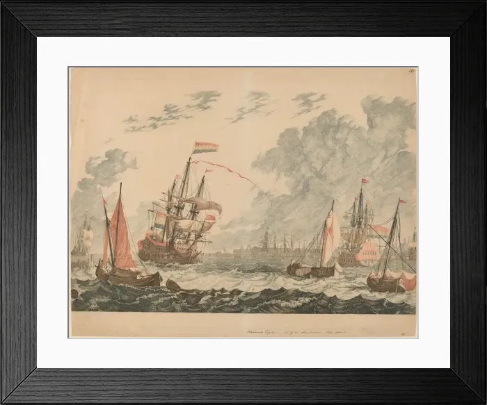 Framed Print : The River IJ at Amsterdam, 1680s / 1690s. Creator: Workshop of Johann Teyler Framed Print : The River IJ at Amsterdam, 1680s / 1690s. Creator: Workshop of Johann Teyler