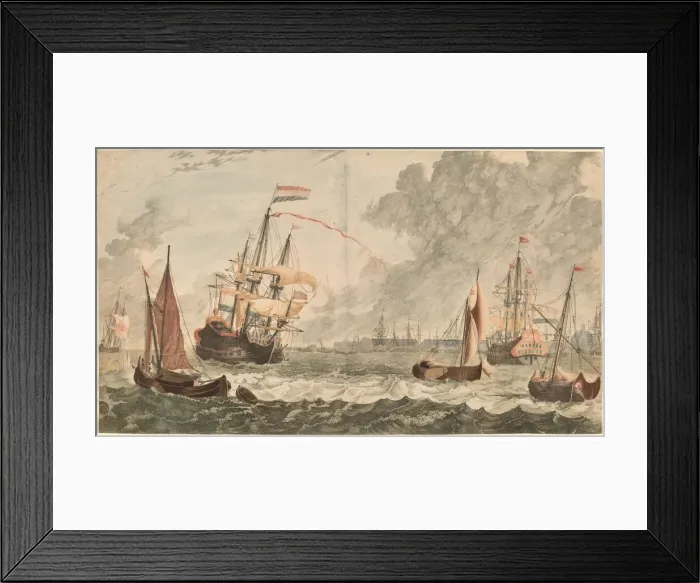 Framed Print : The River IJ at Amsterdam, 17th century. Creator: Workshop of Johann Teyler Framed Print : The River IJ at Amsterdam, 17th century. Creator: Workshop of Johann Teyler