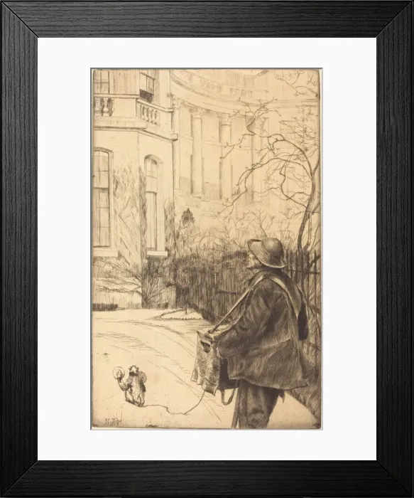 Framed Print : Le joueur d orgue (The Organ Grinder), 1878. Creator: James Tissot Framed Print : Le joueur d orgue (The Organ Grinder), 1878. Creator: James Tissot