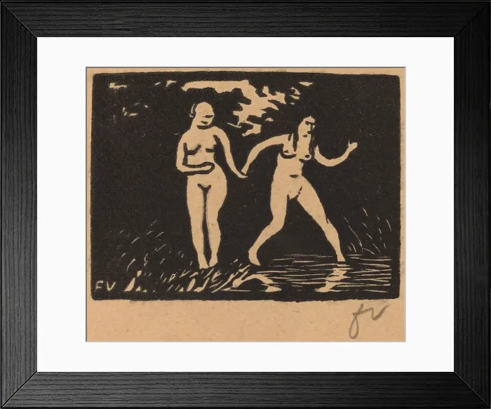 Framed Print : Entering the Water (L entree dans l eau), 1893. Creator: Felix Vallotton Framed Print : Entering the Water (L entree dans l eau), 1893. Creator: Felix Vallotton