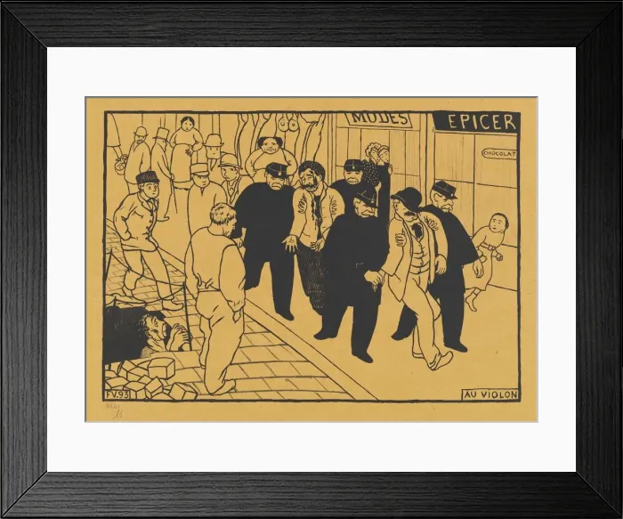 Framed Print : Au Violon (Off to the Jug), 1893. Creator: Felix Vallotton