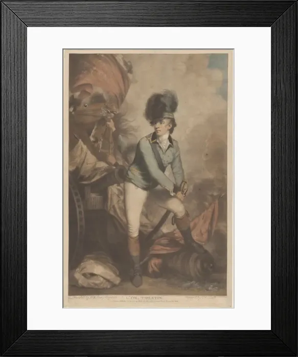 Framed Print : Lt. Colonel Tarleton, published 1782. Creator: John Raphael Smith Framed Print : Lt. Colonel Tarleton, published 1782. Creator: John Raphael Smith