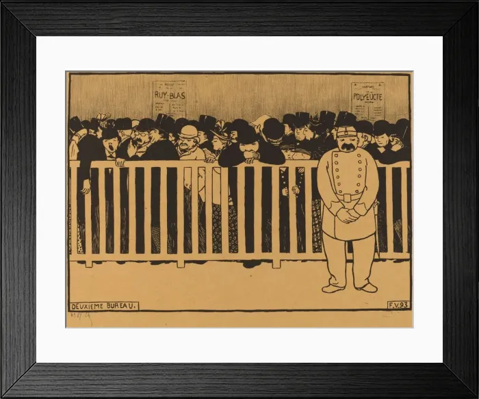 Framed Print : Deuxieme Bureau (Box Office), 1893. Creator: Felix Vallotton Framed Print : Deuxieme Bureau (Box Office), 1893. Creator: Felix Vallotton