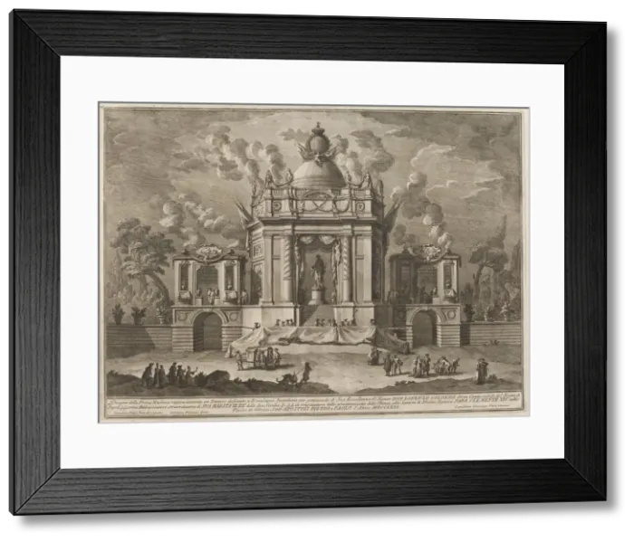 Framed Print : A Temple Dedicated to Aesculapius, for the Chinea'Festival, 1771 Framed Print : A Temple Dedicated to Aesculapius, for the Chinea'Festival, 1771