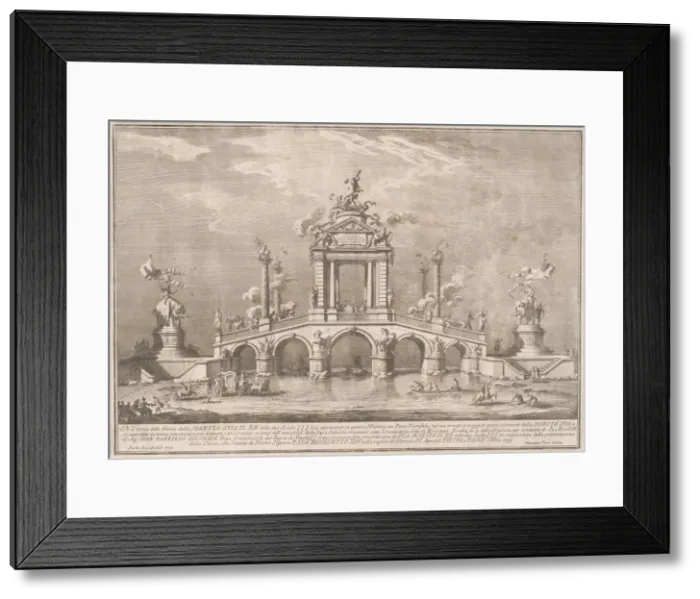 Framed Print : A Triumphal Bridge Adorned with Relics of the City of Ercolano, 1755 Framed Print : A Triumphal Bridge Adorned with Relics of the City of Ercolano, 1755