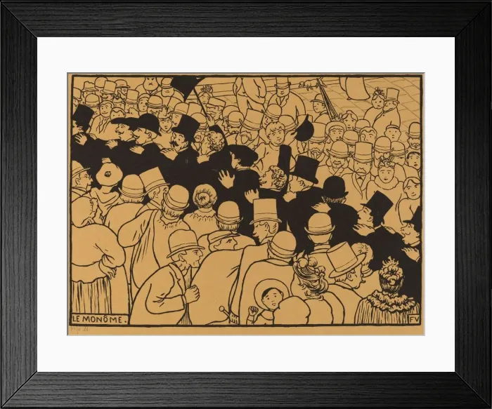 Framed Print : Le Monome (Parading through the Streets in Single File), 1893